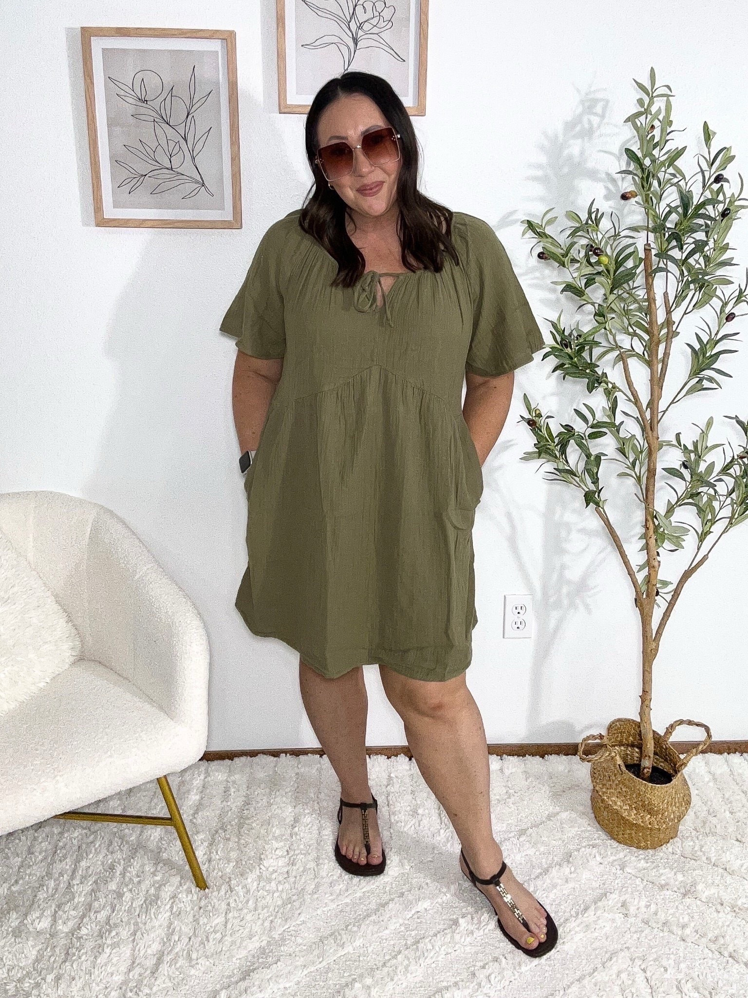 The perfect throw on and go dress for spring and summer! Wearing a large. On sale for $14.99! Loving all the Old Navy finds lately! 

#LTKOver40 #LTKMidsize #LTKSaleAlert