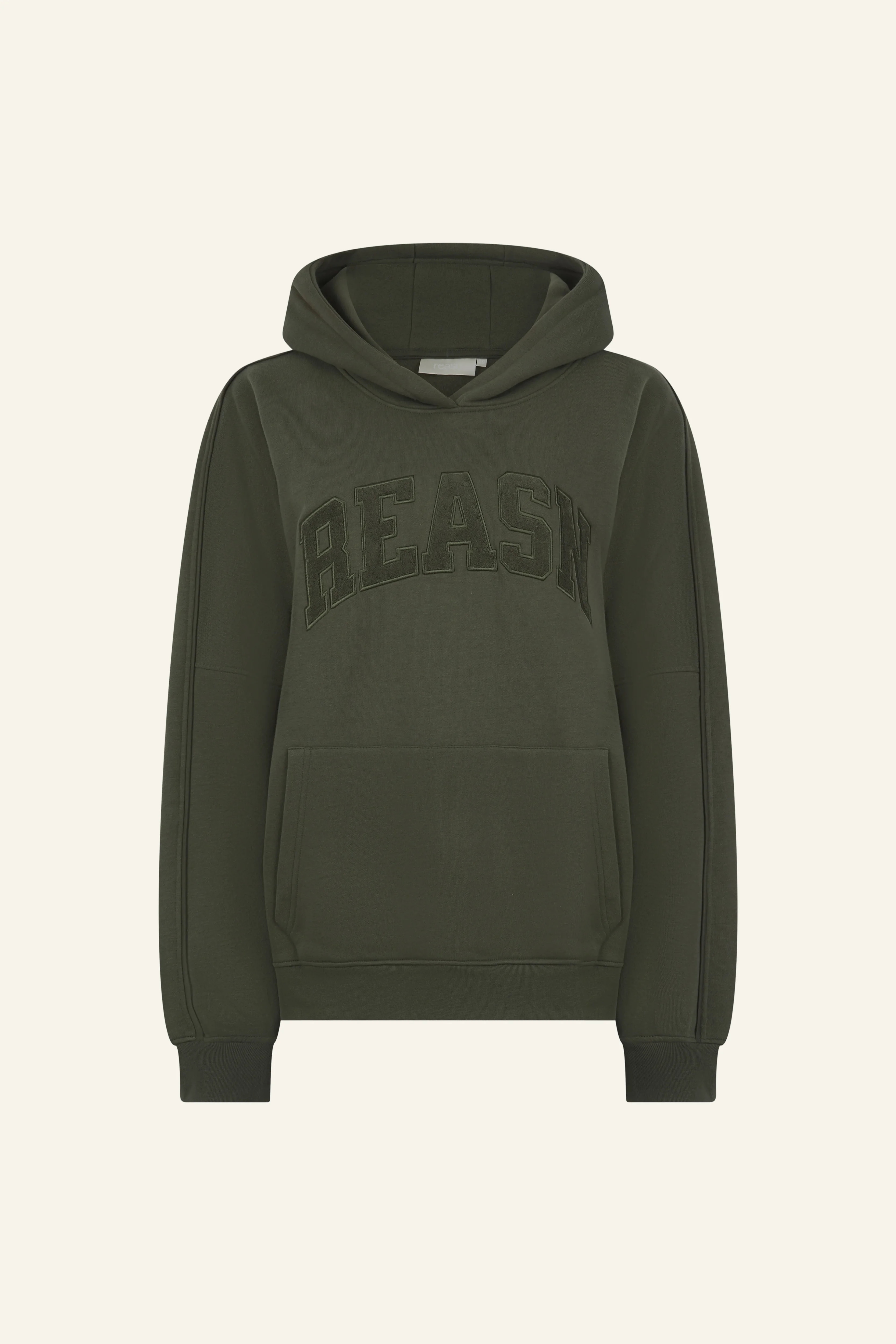Oversized Branded Hoodie - Dusty Khaki | Reasn