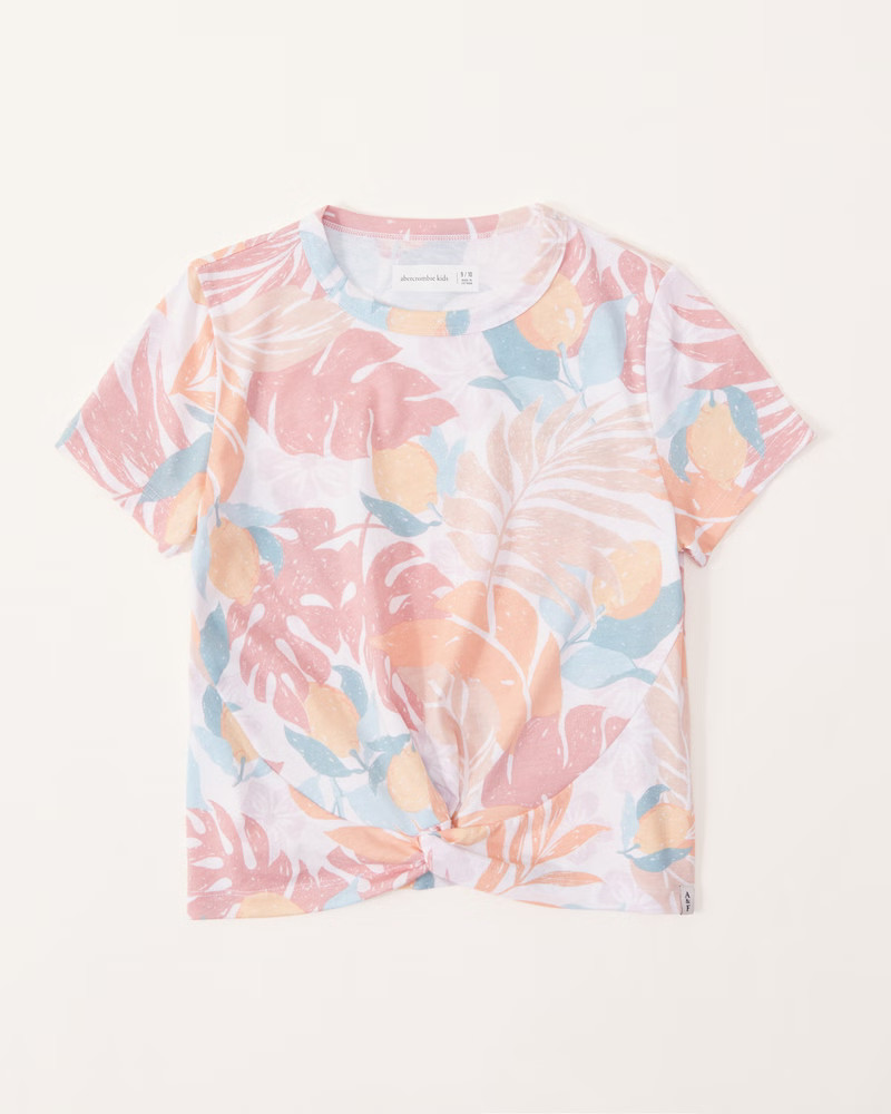 floral twist-front tee | Abercrombie & Fitch (US)
