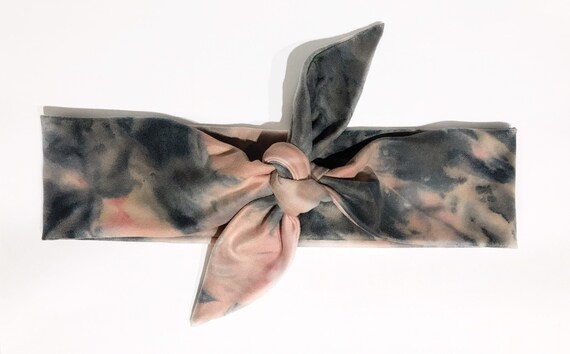 Personalized Pink & Grey Tie Dye Headband | Etsy (US)