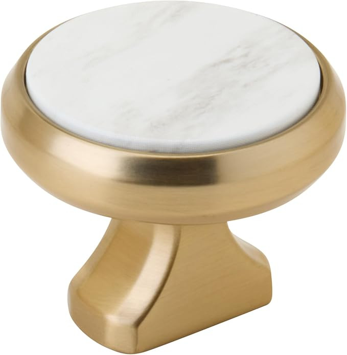 Amerock Posh 1-3/8 inch (35mm) Diameter Champagne Bronze/Marble White Cabinet Knob, BP36694WMCZ | Amazon (US)