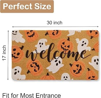 Halloween Pumpkin Coco Coir Door Mat 17"x30", Heavy Duty Backing | Amazon (US)
