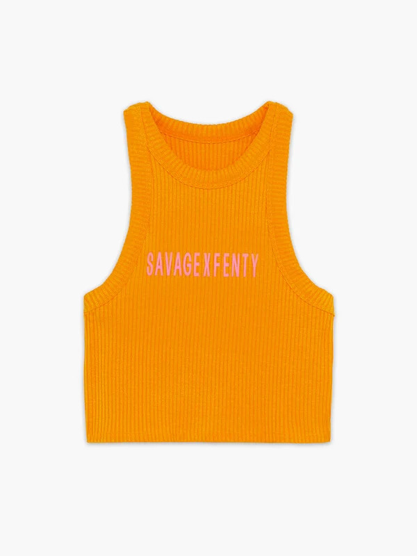 Xssential Heavy Rib Cropped Logo Tank | Savage x Fenty - North America