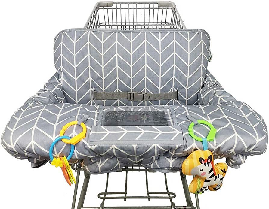Shopping Cart Cover for Baby Cotton High Chair Cover, Reversible, Machine Washable for Infant, To... | Amazon (US)