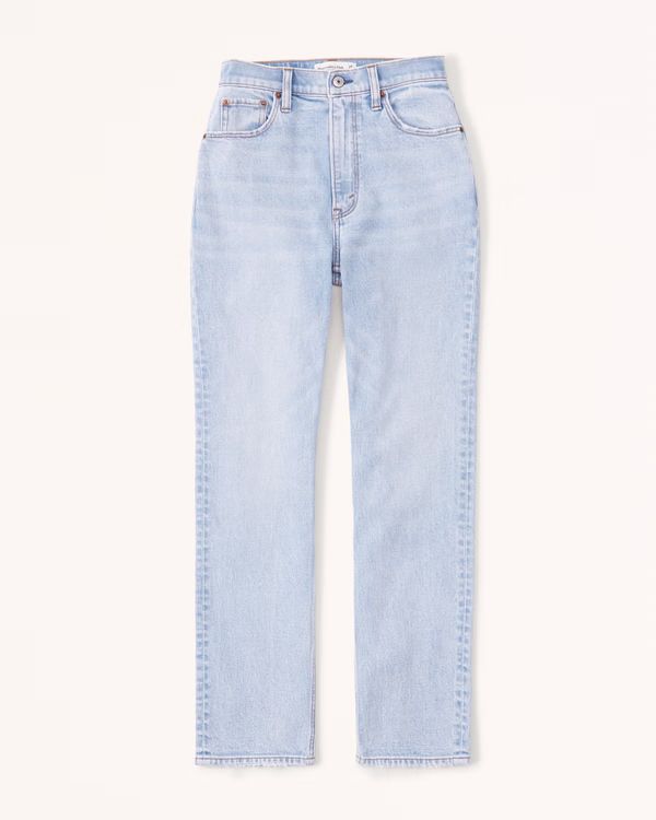 Women's Curve Love Ultra High Rise Ankle Straight Jean | Women's Bottoms | Abercrombie.com | Abercrombie & Fitch (US)