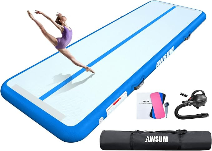 AWSUM Inflatable Gymnastics Mat 10ft/13ft/16ft/20ft/23ft Training mat 4/8 inches Thick tumbling m... | Amazon (US)