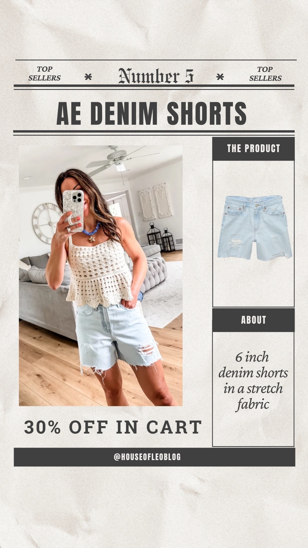 Denim shorts 2. Small crochet tank. American Eagle.

#LTKOver40 #LTKSaleAlert