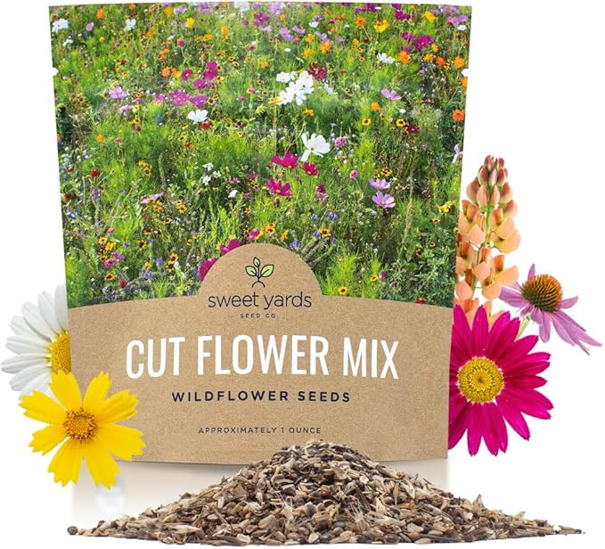 Cut Flower Garden Seeds - Extra Large 1 Ounce Packet - Over 7,500 Fresh Open Pollinated Non-GMO W... | Amazon (US)