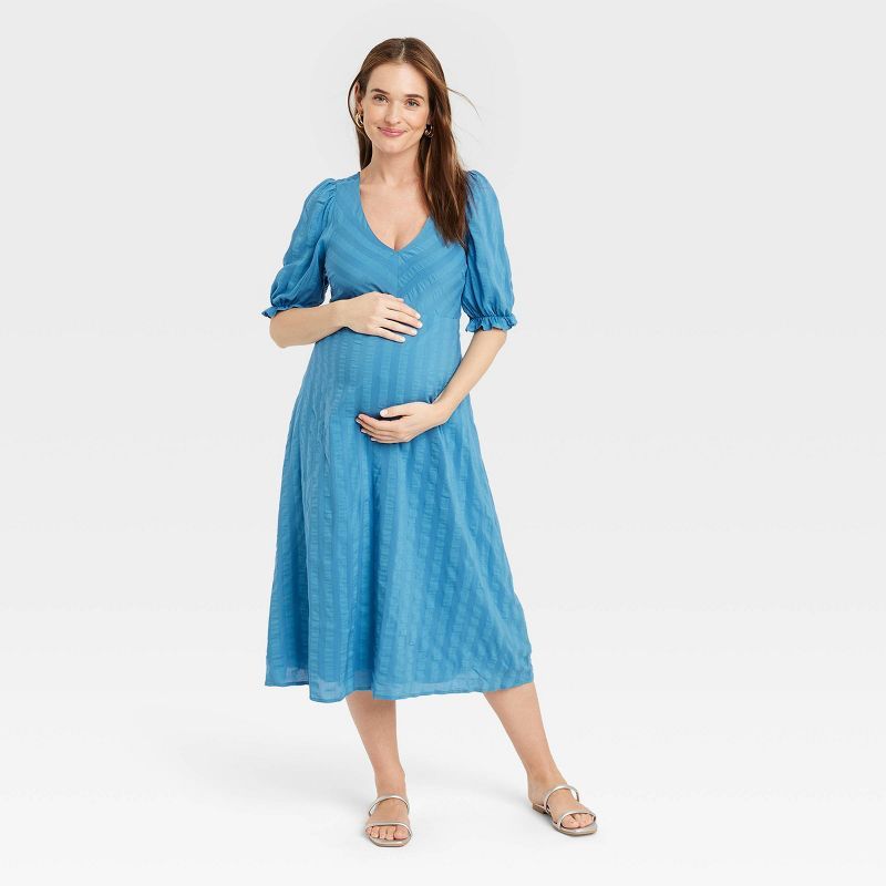 The Nines by HATCH™ Elbow Sleeve Tonal Maternity Dress Striped | Target