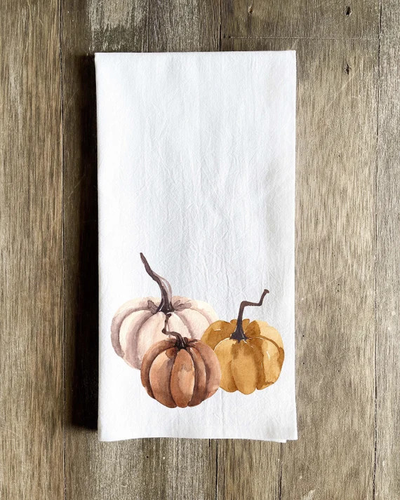 Fall Tea Towel, Farmhouse Fall Decor, Thanksgiving, Hostess Gift, Fall Kitchen towel, Wedding Gif... | Etsy (US)