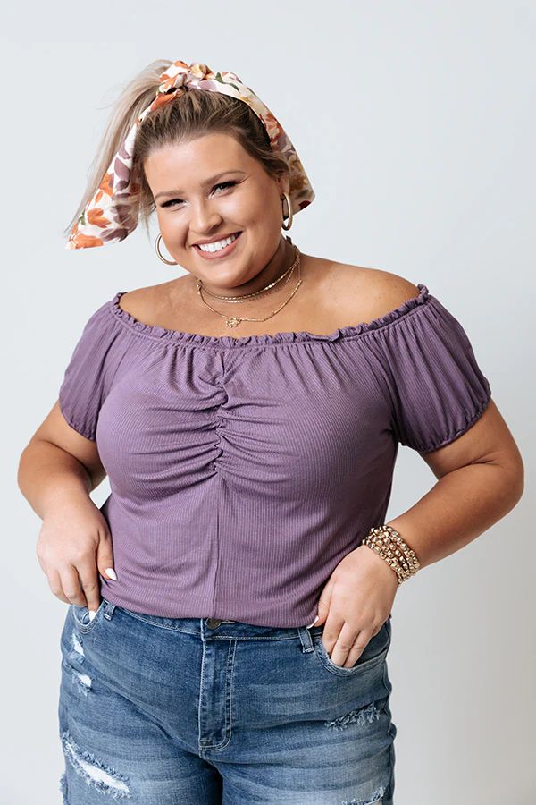 Shape Of My Heart Top In Purple    Curves | Impressions Online Boutique