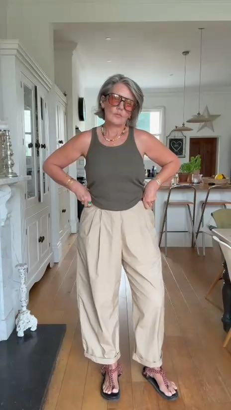 Late Summer outfit 
Bra Vest top size medium. I’ve lived in these this summer, so fab to not bother about a bra! 
Trousers size medium, real light and comfortable 
Shirt size large currently on sale
Jacket size 12 currently on sale 


utility jacket, leather shoulder bag, oversized sunglasses, strappy flat sandals, casual travel style, lightweight layering, olive green, wide-leg trousers, neutral summer outfit, relaxed casual style, effortless everyday look, transitional outfit, autumn outfit

#LTKuk #LTKsummer #LTKautumn