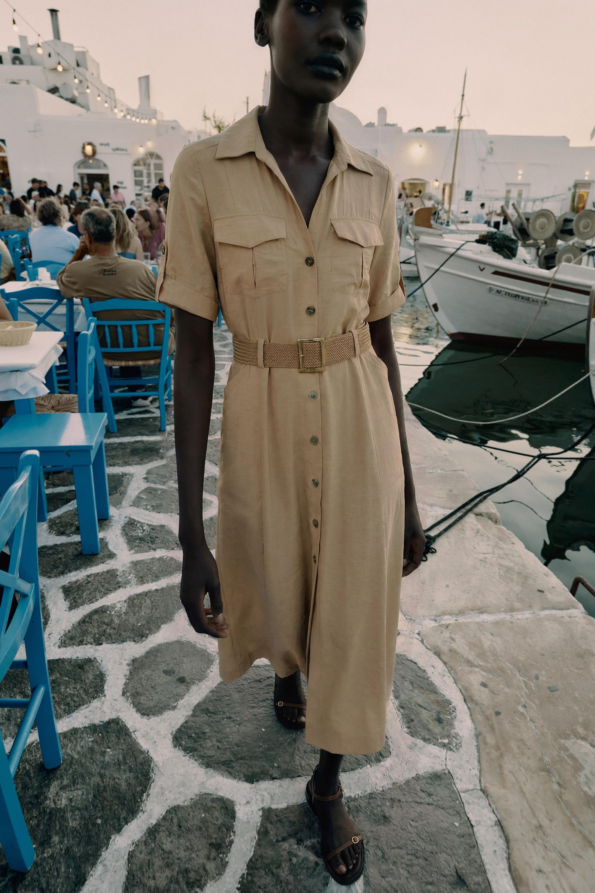 BELTED MIDI SHIRT DRESS | Zara US