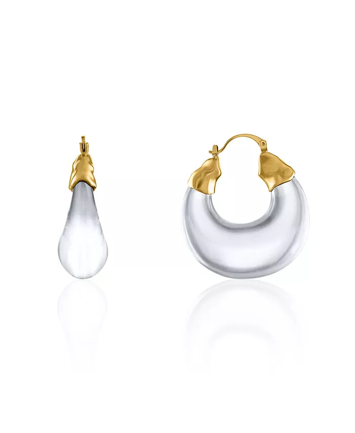 Women's Olokun 18K Gold-Tone Brass and Resin Hoop Earrings | Macy's