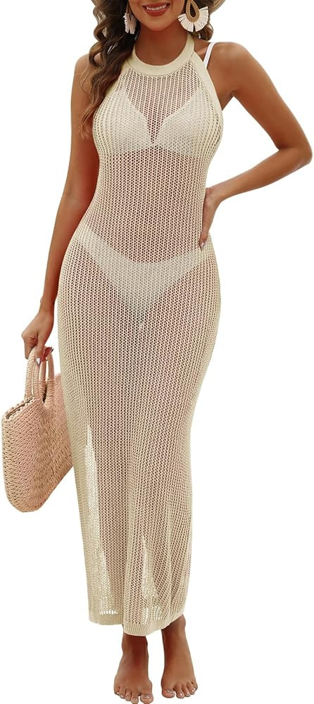 Caracilia Women Crochet Bathing Suit Cover Ups for Swimwear Swim Swimsuit Coverup Bikini Beachwea... | Amazon (US)