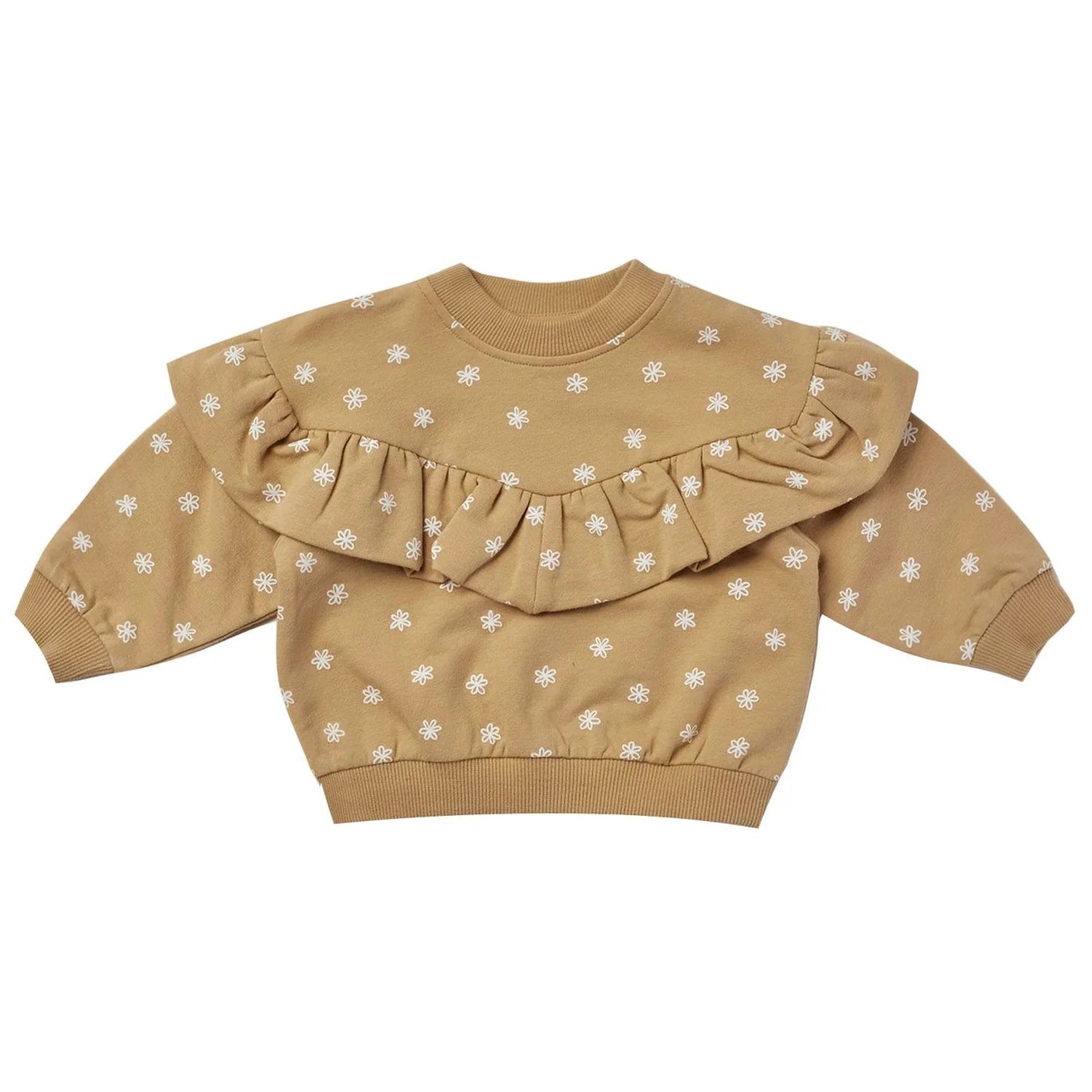 Ruffle Fleece Sweatshirt, Daisy | SpearmintLOVE