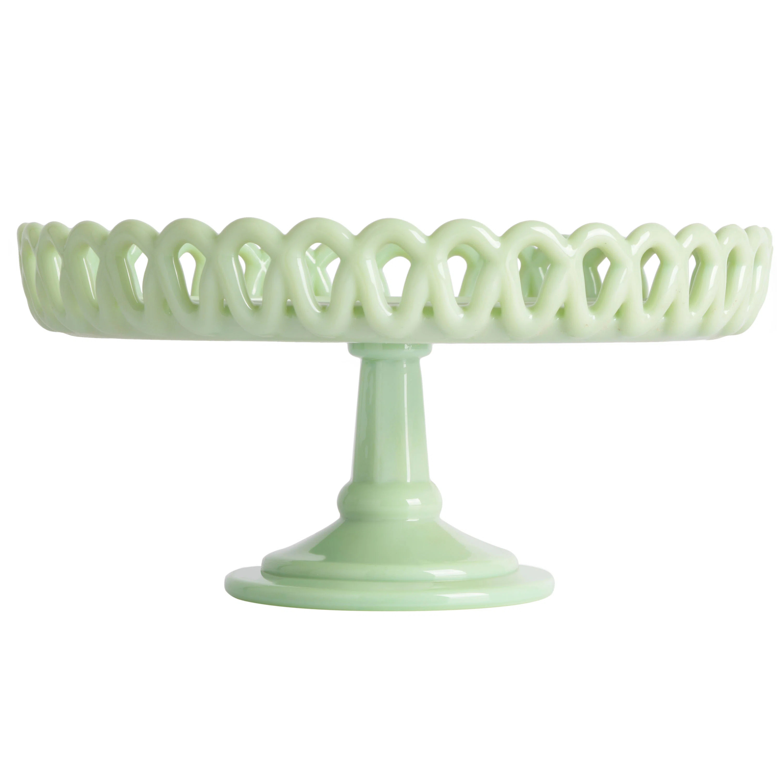 Martha Stewart Highbrook 8.5" Handmade Jadeite Glass Cake Stand | Wayfair North America