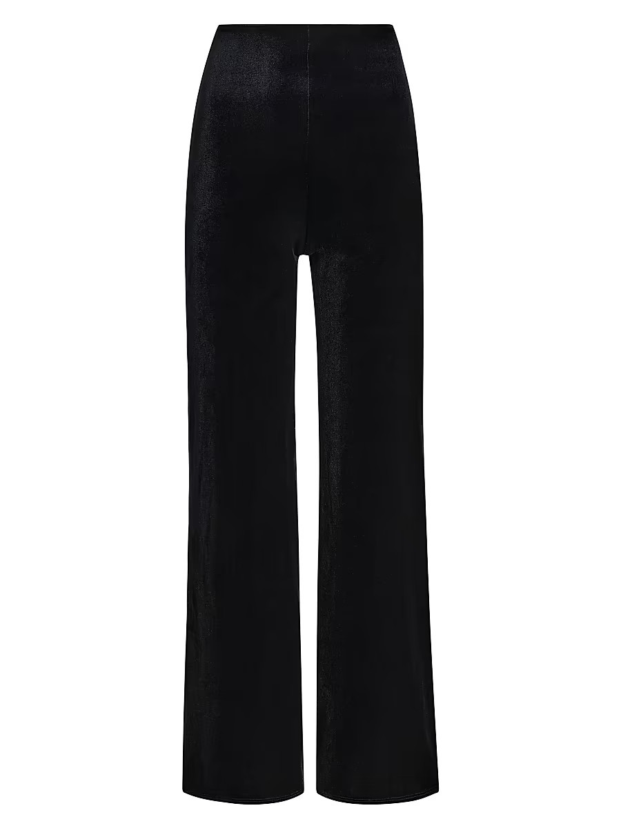 Women's Velvet Wide-Leg Pants - Black - Size Small | Saks Fifth Avenue
