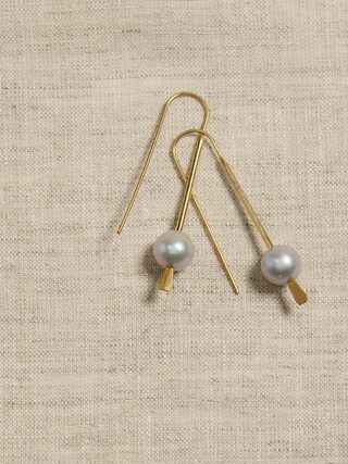 Threaded Silver Pearl Earring &#x26;#124 Aureus + Argent | Banana Republic Factory