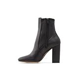 ALDO Women's Aurella Ankle Boot, Black Synthetic Smooth, 8 | Amazon (US)