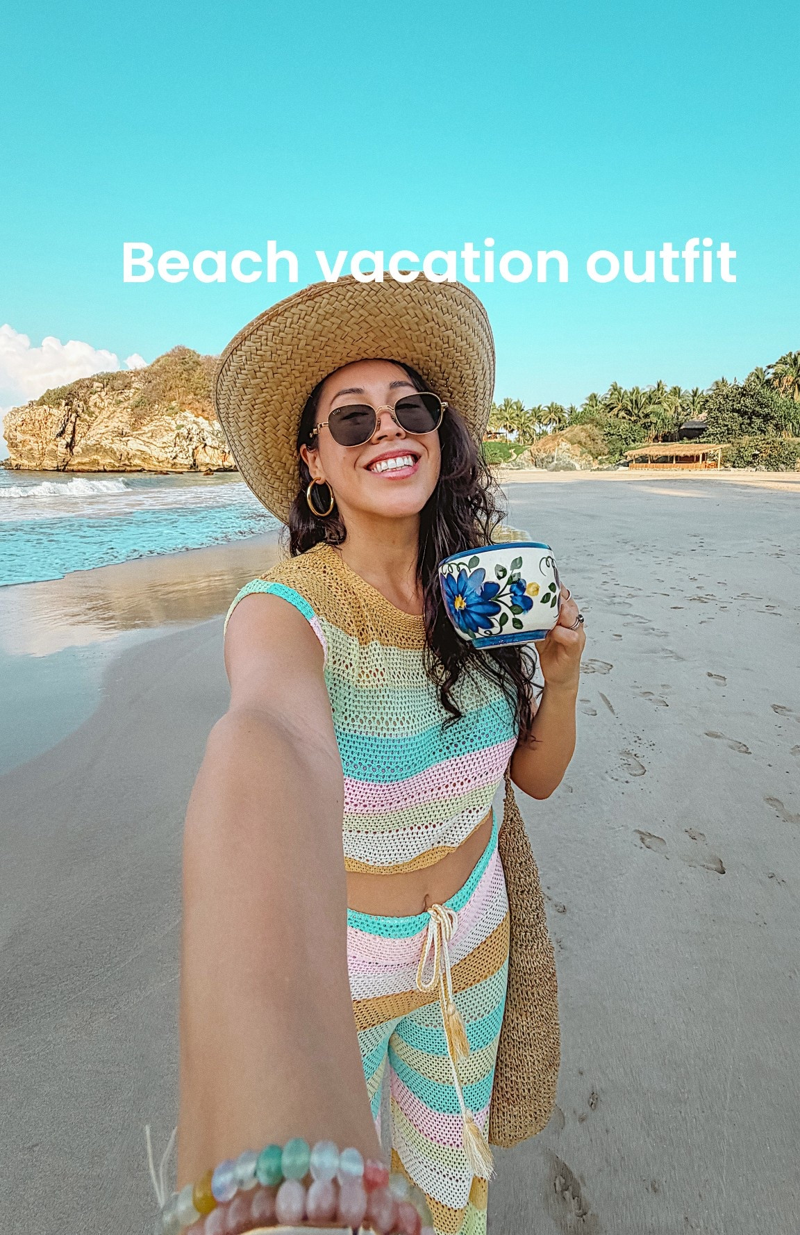 Colorful striped set. I'm 5'4 and it's a bit too long . Best for taller girls! 

#LTKSwim #LTKSeasonal #LTKTravel