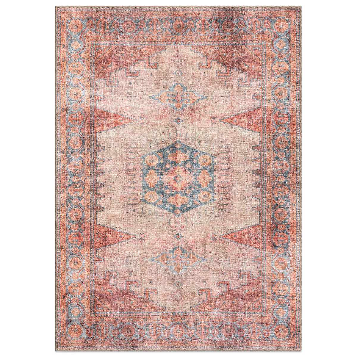World Rug Gallery Vintage Bohemian Machine Washable Non Slip Area Rug - MULTI 10'X14' | Target