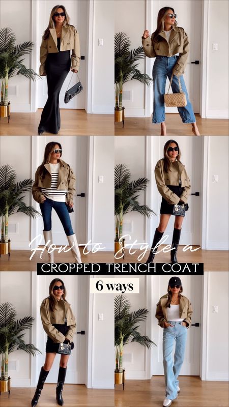 Fall outfits, fall style, cropped trench coat, how to style, Amazon finds, Amazon sweater, faux leather shirt, white tee, white button down, knee high boots, Abercrombie denim 

#LTKSeasonal #LTKstyletip