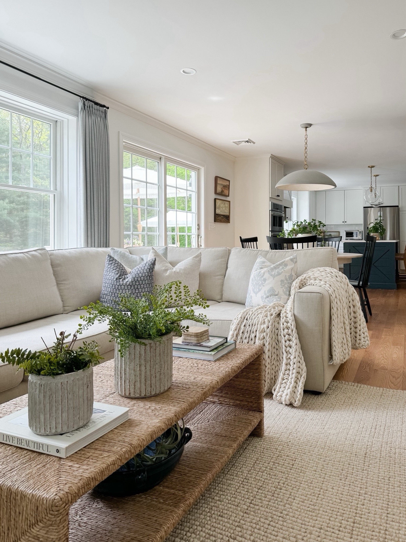 Coastal Living Room

coastal home, sectional, beige home, pottery barn, woven coffee table, gray curtains, sherri calnan home 


#LTKHome