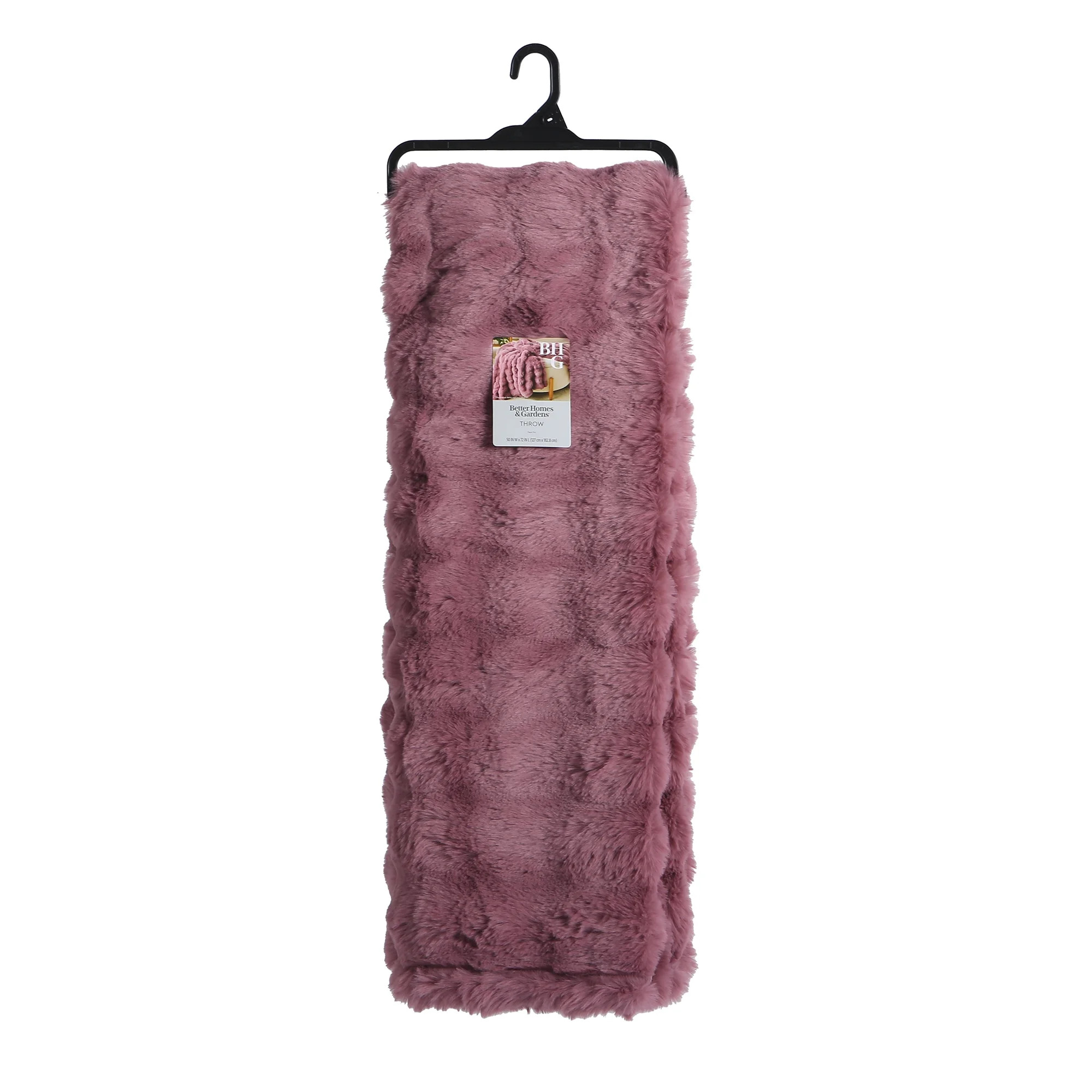 Better Homes & Gardens Violet Bubble Faux Fur Ultra Soft Luxury Oversize Throw Blanket 50" x 72",... | Walmart (US)