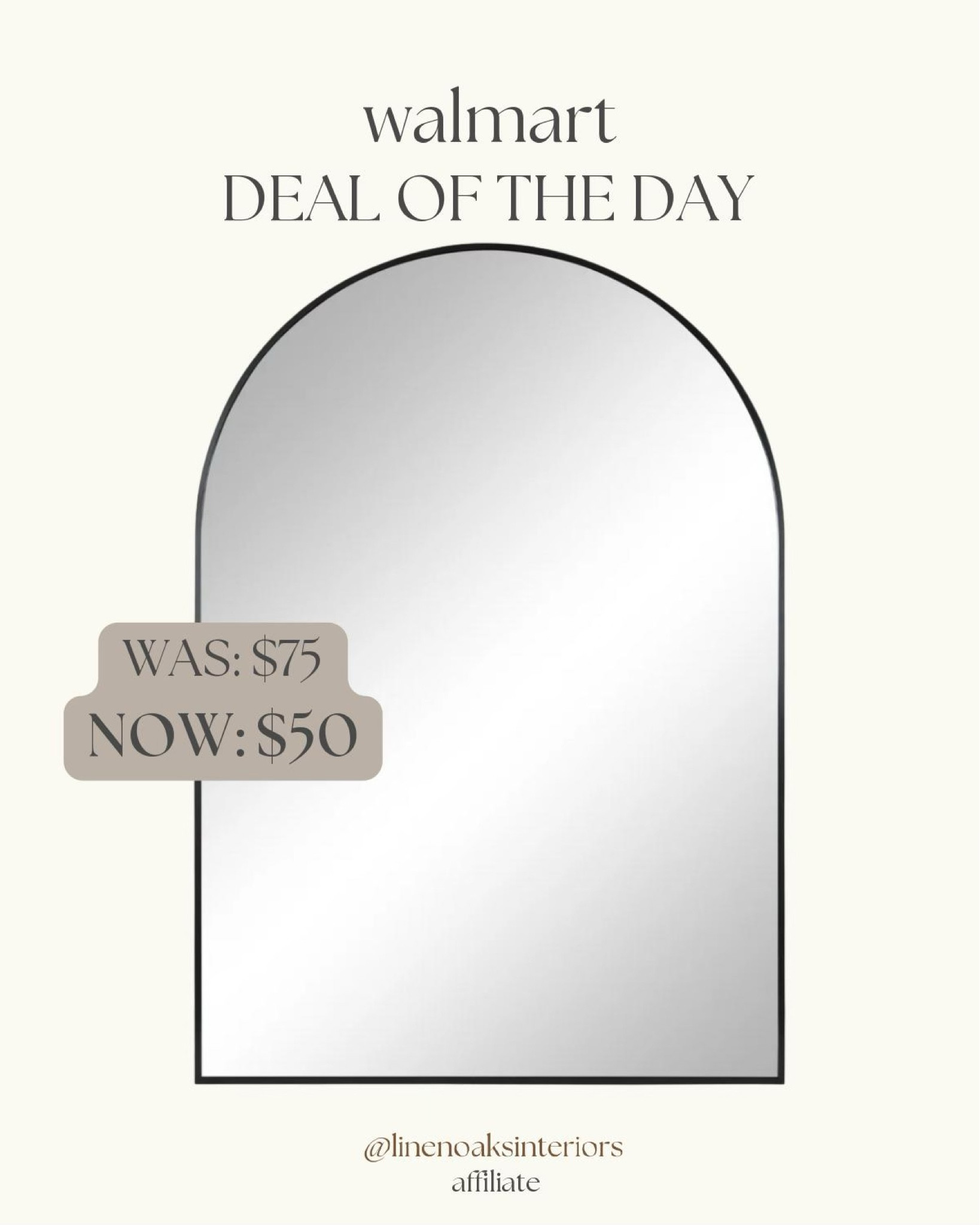 A really great sale price on this mirror!! Super functional for any space 

Walmart / sales / deal of the day / mirror / black accents 