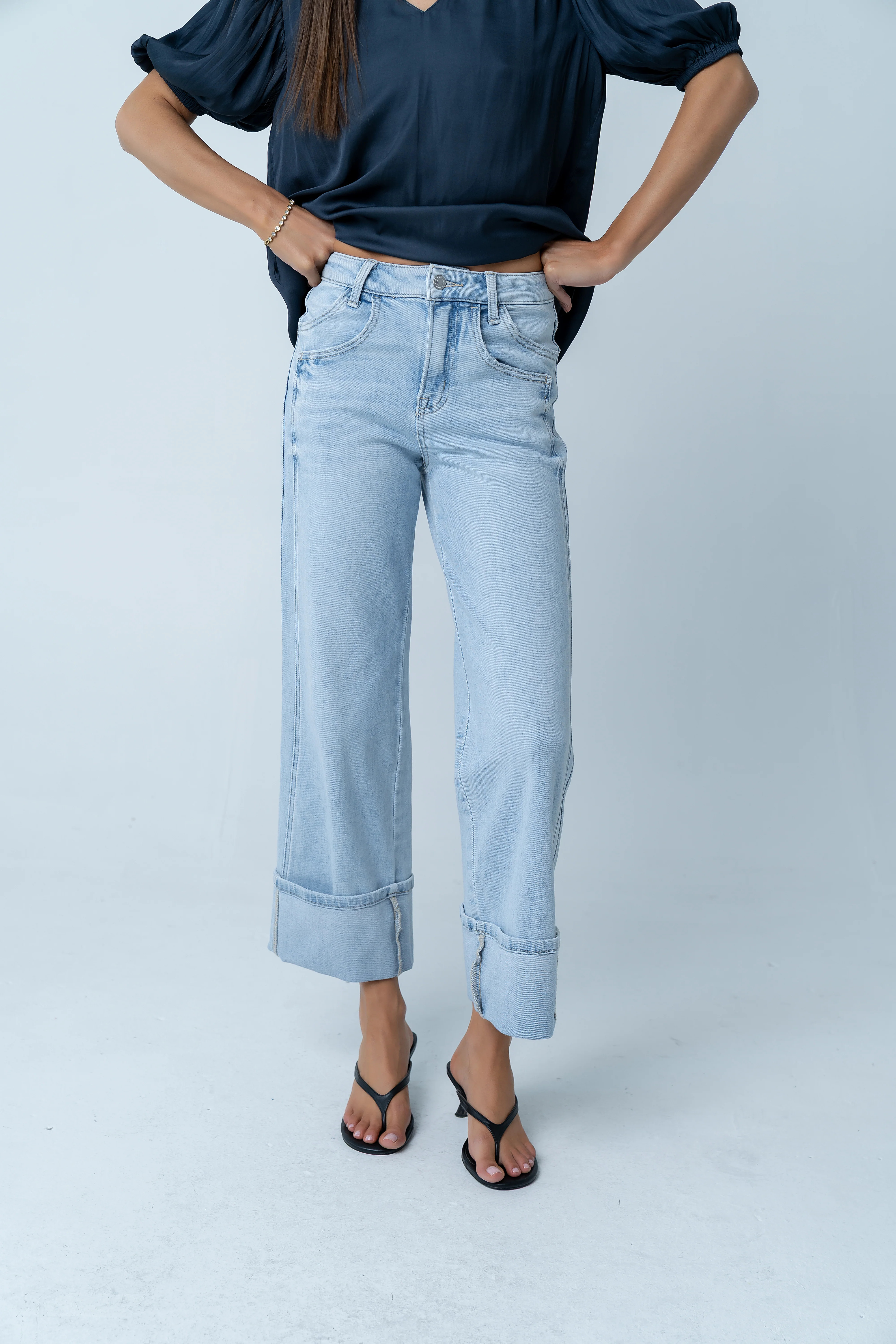 Kenyen Cuffed Wide Leg Jeans | Böhme US