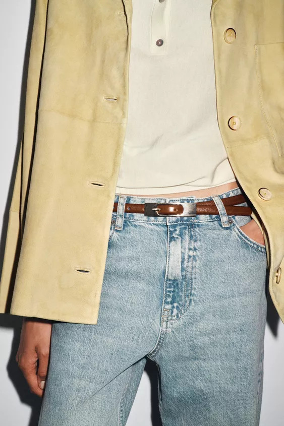 THIN BELT WITH RECTANGULAR BUCKLE | Zara US