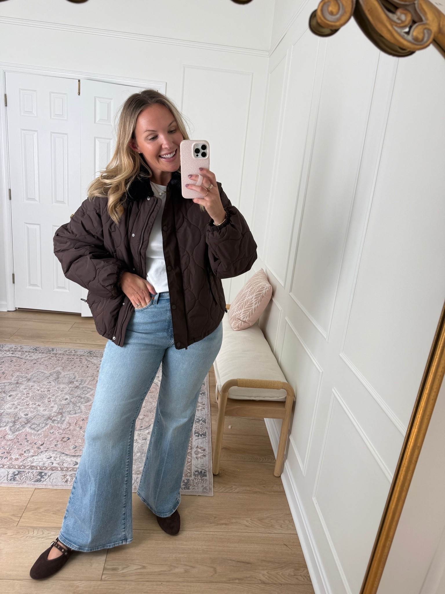 Casual fall weekend outfit! On sale with target circle week! Size 10 jeans and med in jacket