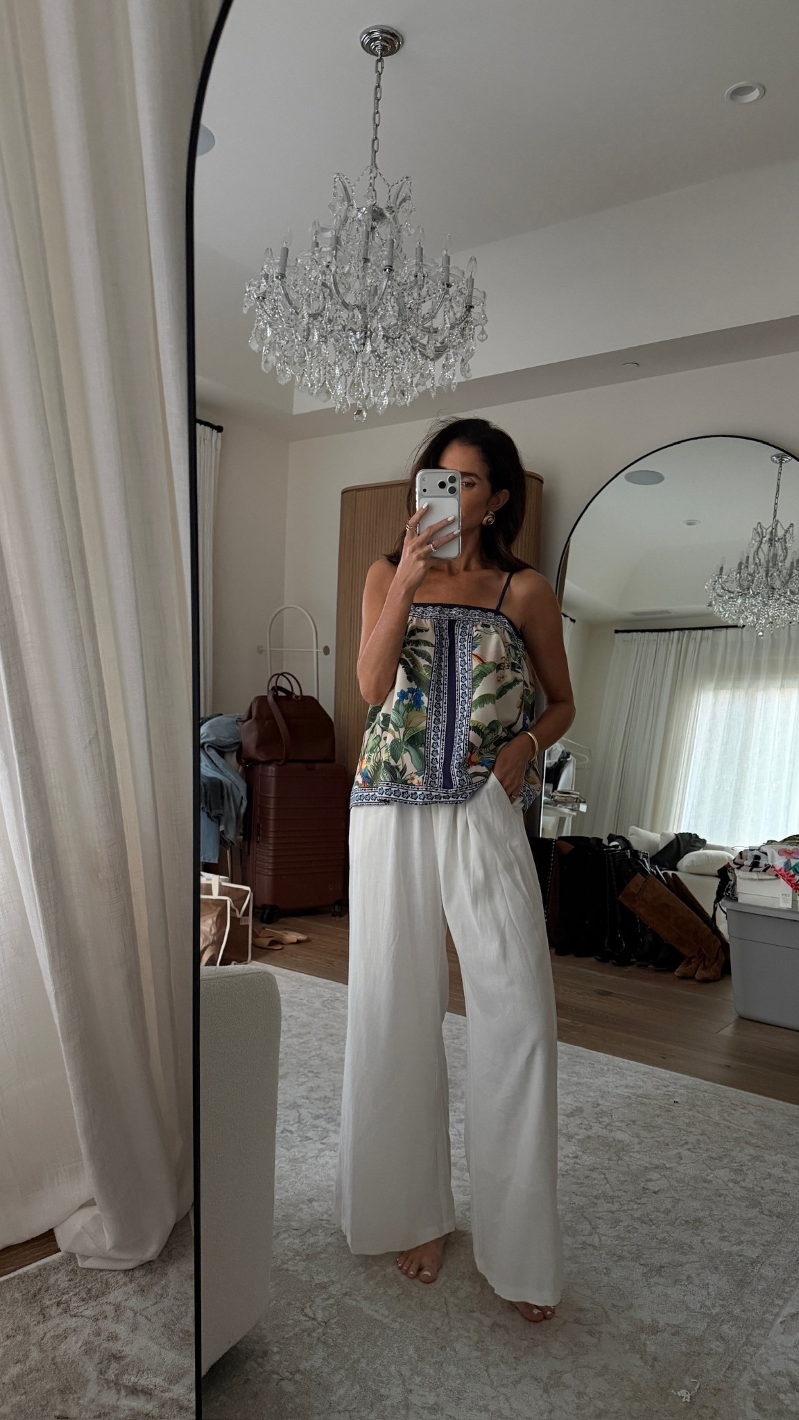 This top is definitely giving farm Rio vibes without the price tag! Styled it here with linen pants from a matching set I love. I’m just shy wearing the size small #stylinbyaylin #aylin #matchingset 

#LTKOver40 #LTKootd #LTKgrwm