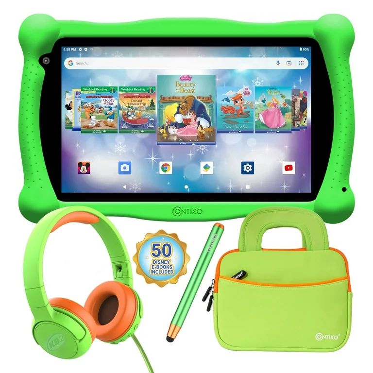 Contixo V10 7" Kids Tablet, Headphones and Tablet Bag Bundle, 32GB Storage, 50+ Disney eBooks, Sh... | Walmart (US)