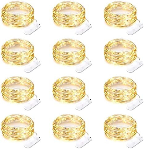 12 Pack Fairy Lights Battery Operated String Lights 7 Feet 20 Led Waterproof Christmas Lights Sil... | Amazon (US)