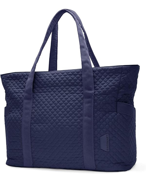 BAGSMART Large Tote Bag For Women, Travel Shoulder Bag Top Handle Handbag with Yoga Mat Buckle fo... | Amazon (US)
