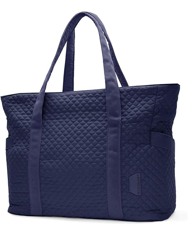 BAGSMART Large Tote Bag For Women, Travel Shoulder Bag Top Handle Handbag with Yoga Mat Buckle fo... | Amazon (US)