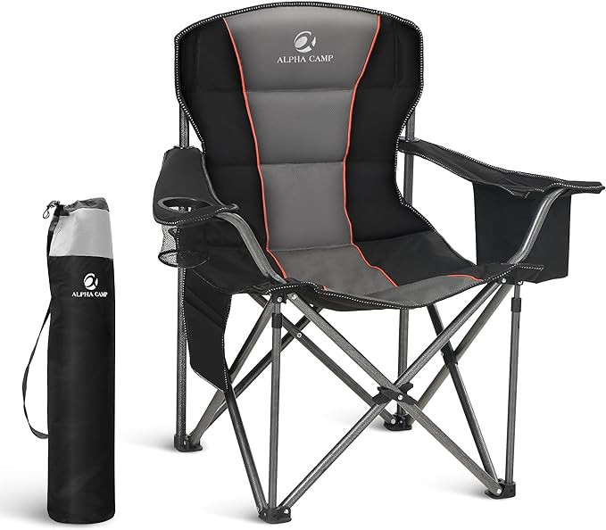 LET'S CAMP Folding Camping Chair Oversized Heavy Duty Padded Outdoor Chair with Cup Holder Storag... | Amazon (US)