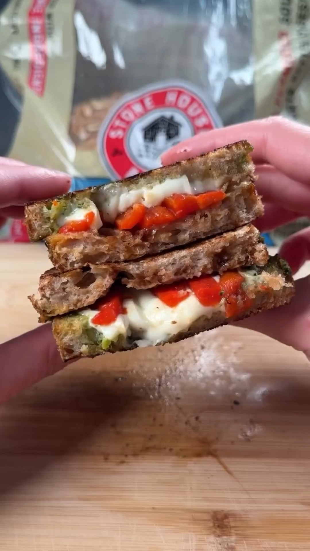 An easy lunch for those busy afternoons made easier with @stonehousebread 🍞
 
Start with 9 grain sourdough from @stonehousebread 
 
Spread pesto mayo on both sides of the bread
 
Layer in fresh mozzarella and roasted red peppers
 
Finish with a light drizzle of balsamic glaze

Grill until the bread is perfectly toasted and the cheese is melted and gooey. Simple, flavorful, and ready in minutes!
 
#stonehousebread #michiganbakery #traversecitymichigan

#LTKfoodie #LTKvlog #LTKHome