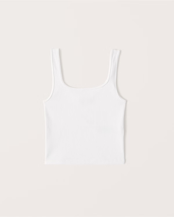 90s Seamless Rib Squareneck Tank | Abercrombie & Fitch (US)