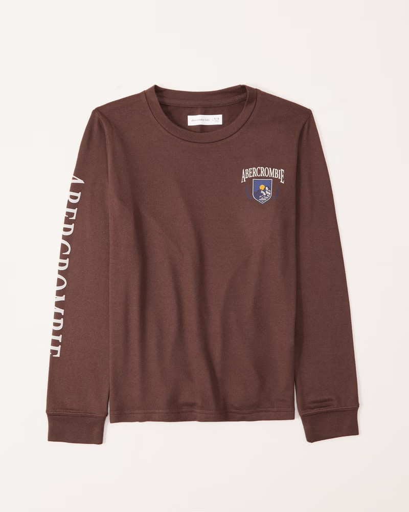 long-sleeve cozy graphic logo tee | Abercrombie & Fitch (US)