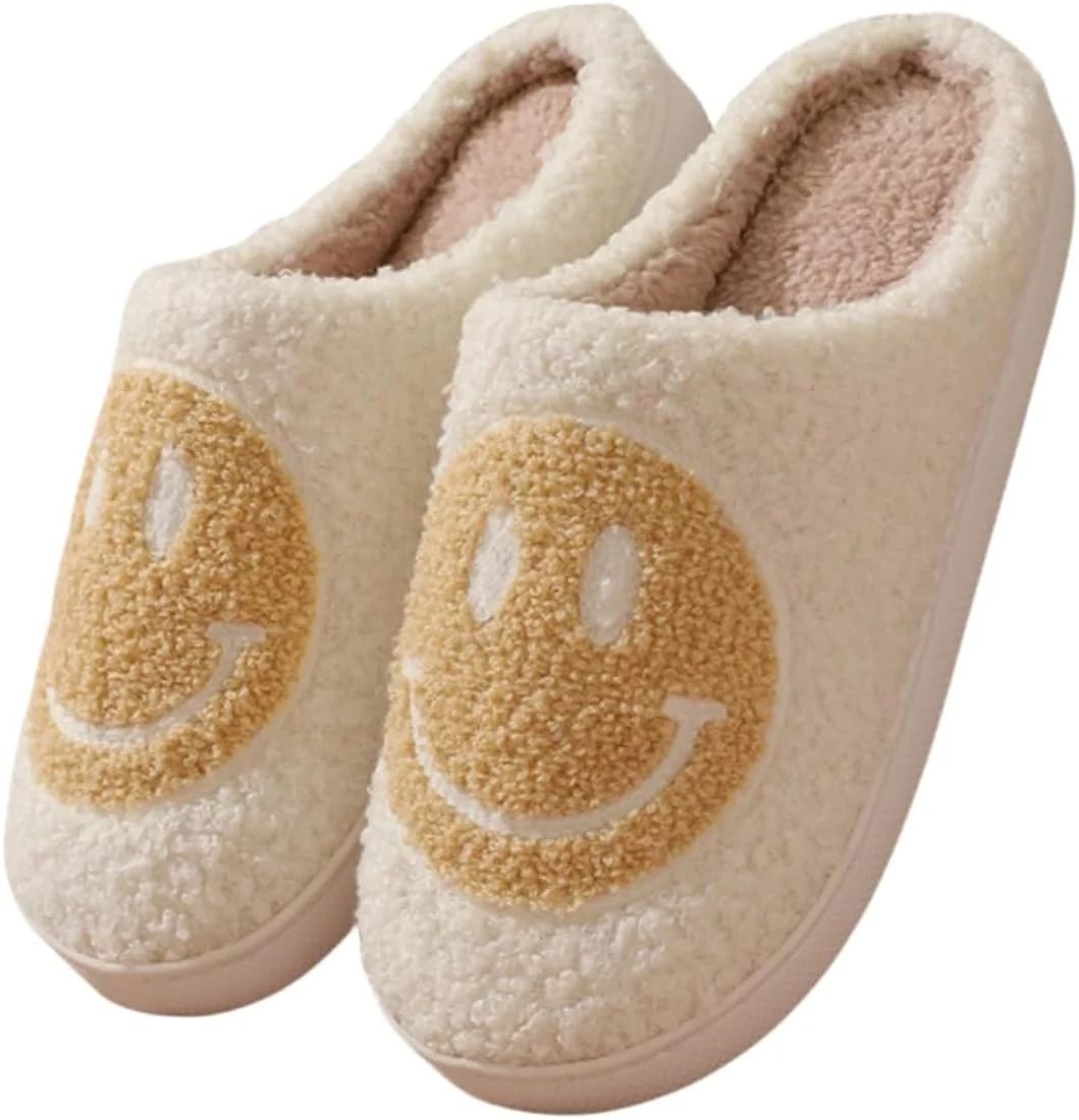 Slippers for Women Cute Fluffy Smile Face House Cushion Slippers | Walmart (US)