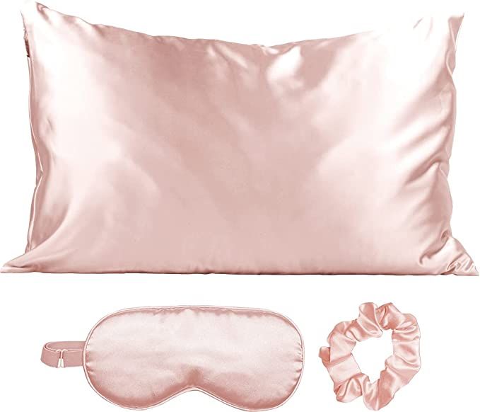 Kitsch Satin Sleep Set | Softer Than Silk Pillowcase and Eyemask Set - Includes 1 Pillowcase | 1 ... | Amazon (US)