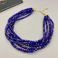 Dark Blue Statement Necklace, Chunky Beaded Multi Strand Necklace For Women |10 | Etsy (US)