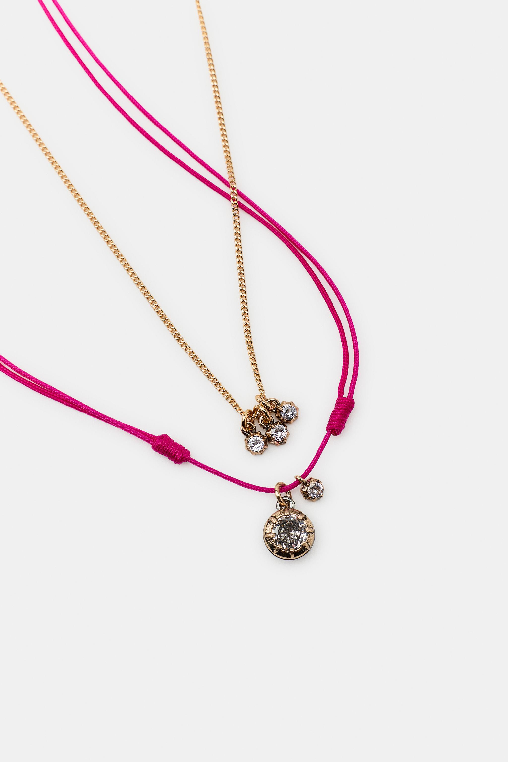PACK OF 2 SPARKLE CORD NECKLACES | Zara US