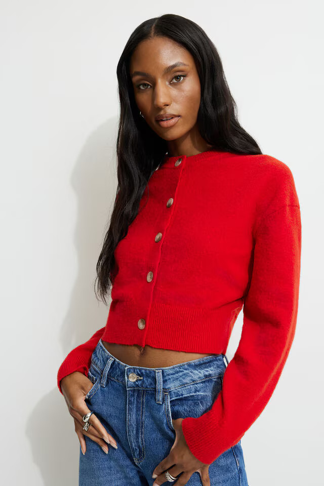 Heavenlyarn™ Catherine Crewneck Cardigan | Dynamite Clothing