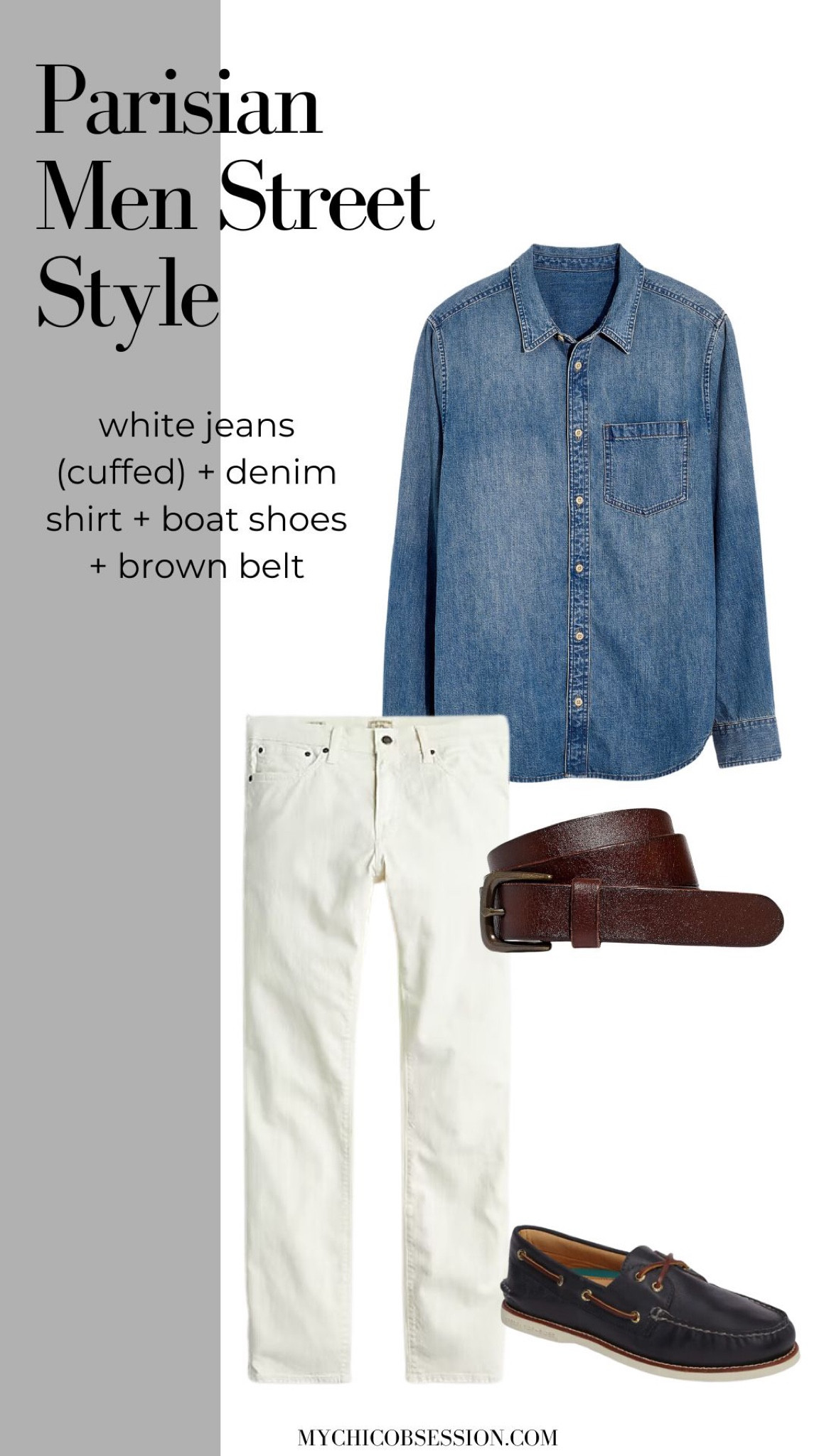 Simple, but elevated would be a great way to describe men’s street style in Paris. Denim was big, and often paired with a white jean when worn as a top. Add a brown belt and boat shoes for a classic weekend or office look.

#LTKstyletip #LTKmens #LTKSeasonal