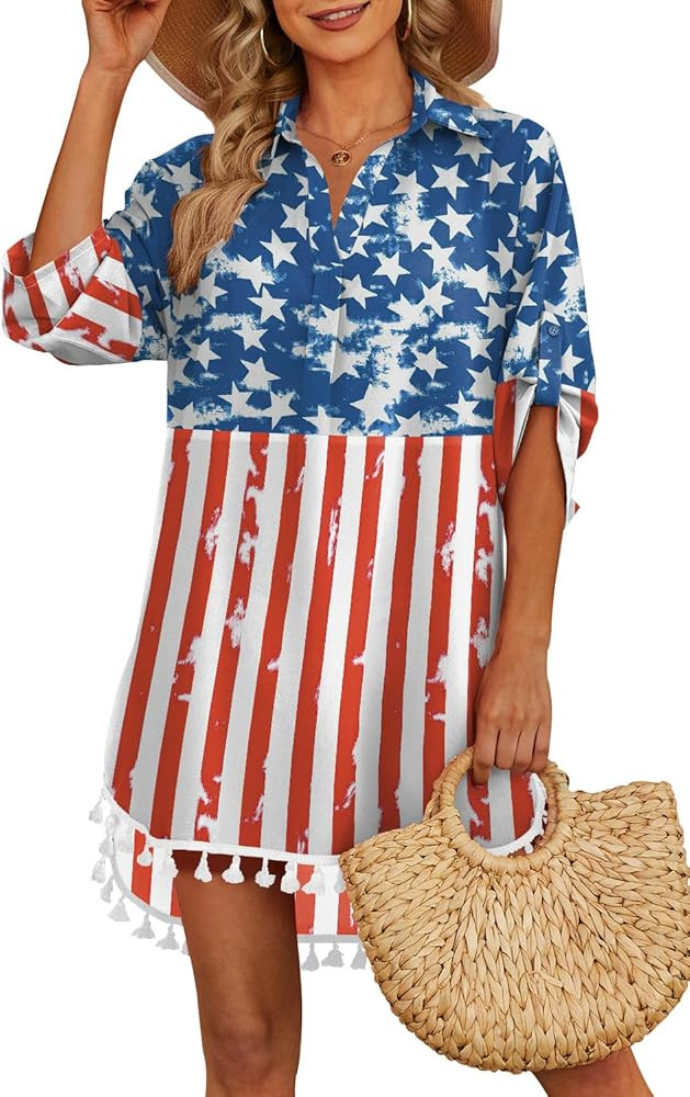 Women Swimsuit Cover Up Shirt 2026 Tassel Beach Bathing Suit for Swimwear Bikini Dress | Amazon (US)