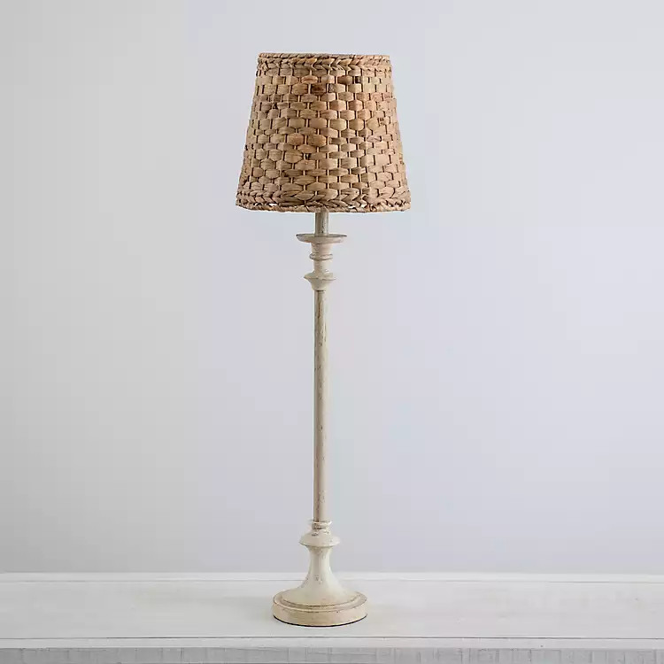 Natural Woven Shade Candlestick Buffet Lamp | Kirkland's Home